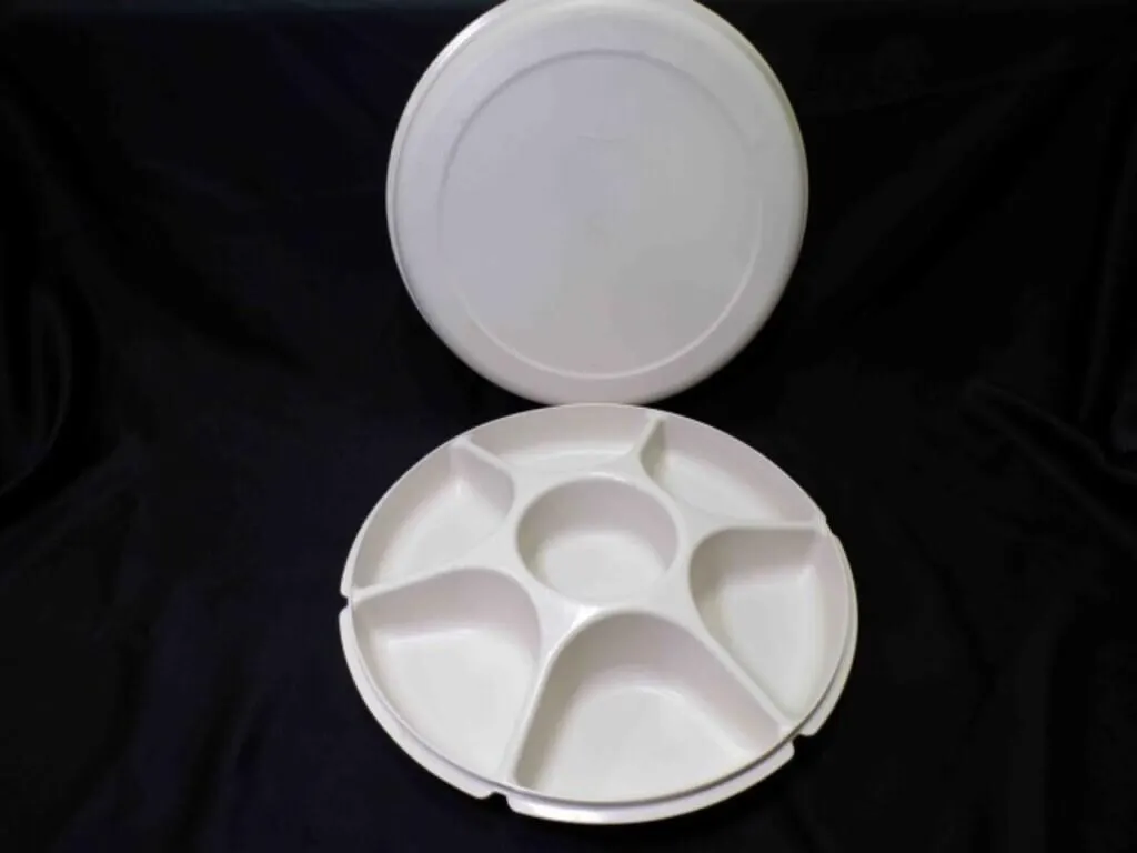 Vintage Tupperware Serving Center Divided Tray