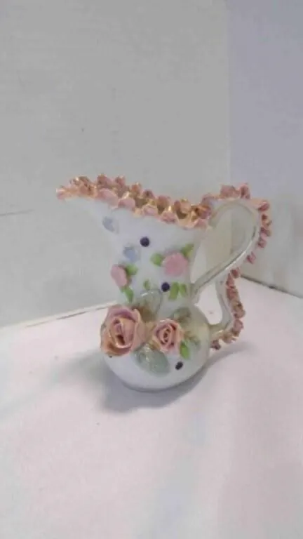 Vintage Japanese Porcelain Mini Pitcher Or Bud