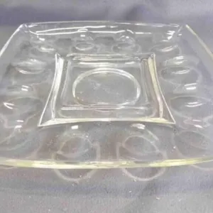 Vintage Hazel-Atlas Deviled Egg/Relish Glass Plate