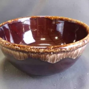 Vintage McCoy Brown-Drip Glaze Ceramic Bowl