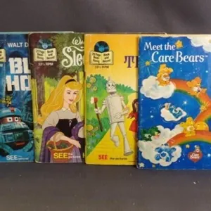 5 Vintage Children's Read-Along Book & Record Set
