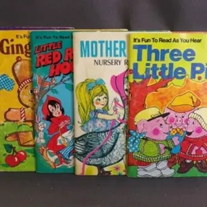 5 Vintage Children's Read-Along Book & Record Set