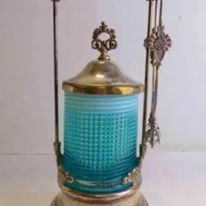 Beautiful Antique Victorian Pickle Castor w/Tong
