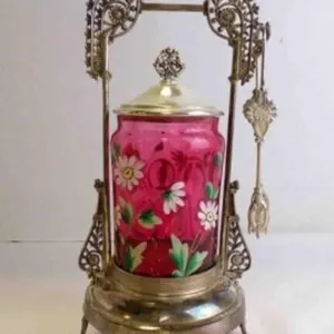 Beautiful Antique Victorian Pickle Castor w/Tong