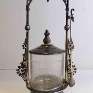Beautiful Antique Victorian Pickle Castor w/Tong