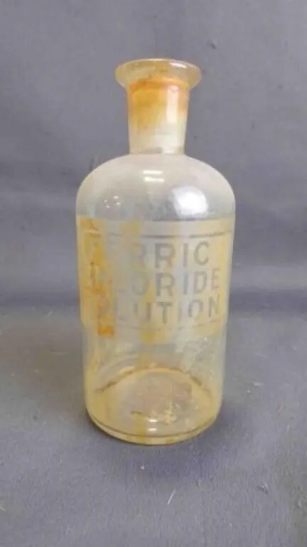 Antique "Ferric Chloride" Apothecary Glass Bottle