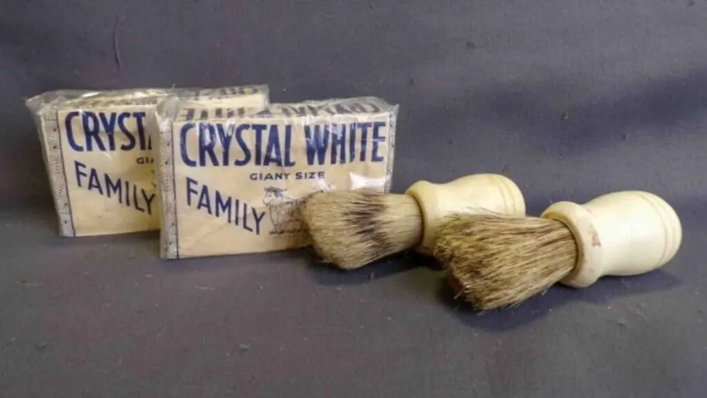 2 NOS Vintage Ivory Badger Bristle Shaving Brushes