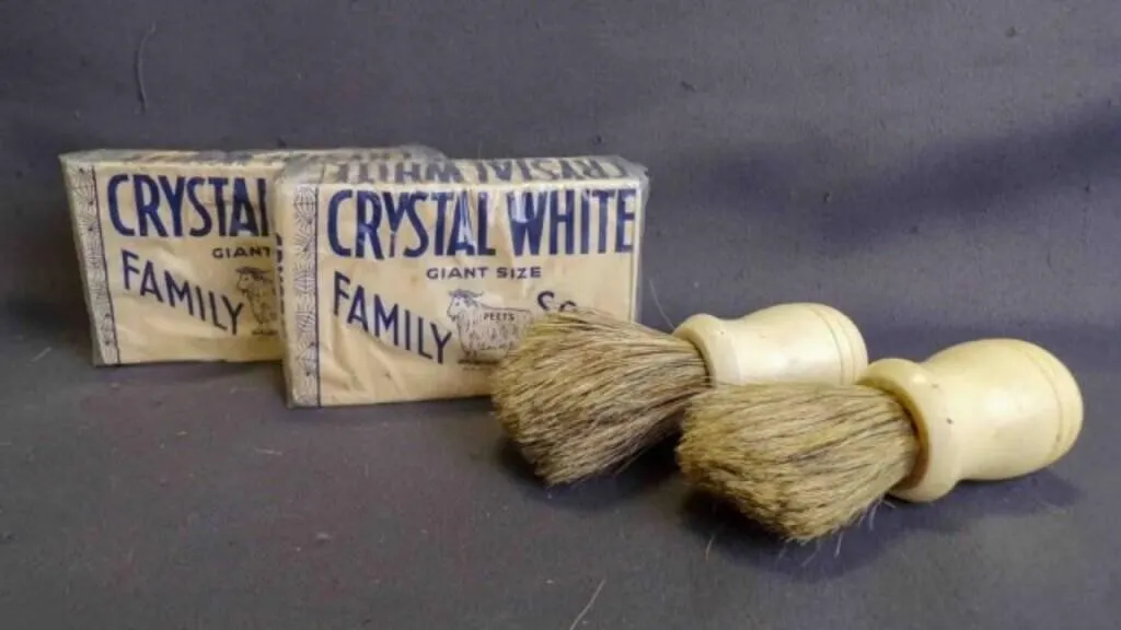 2 NOS Vintage Ivory Badger Bristle Shaving Brushes