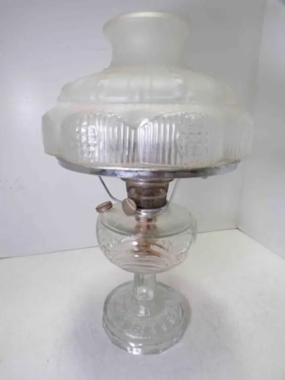 Vintage Aladdin Clear Glass Kerosene Table Lamp