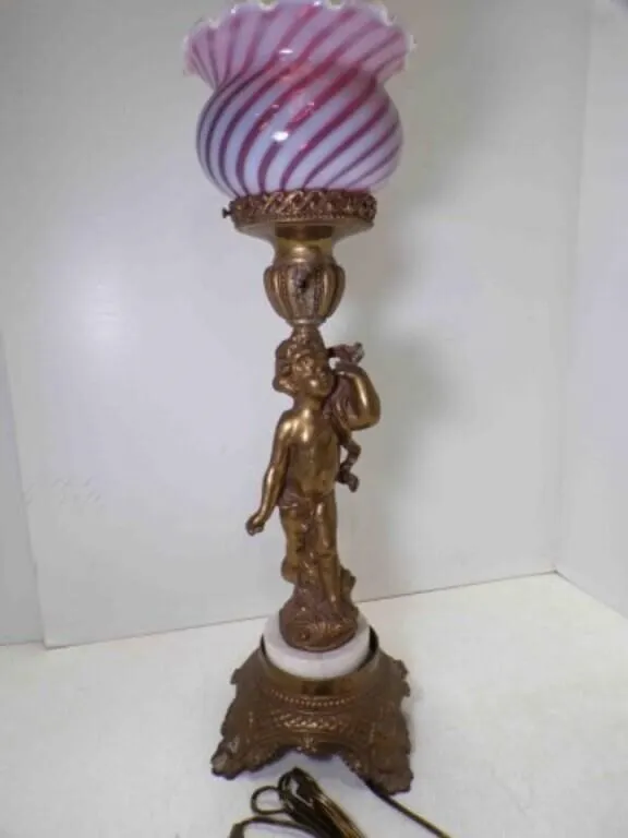 Antique Figural Cherub Countertop Cast Metal