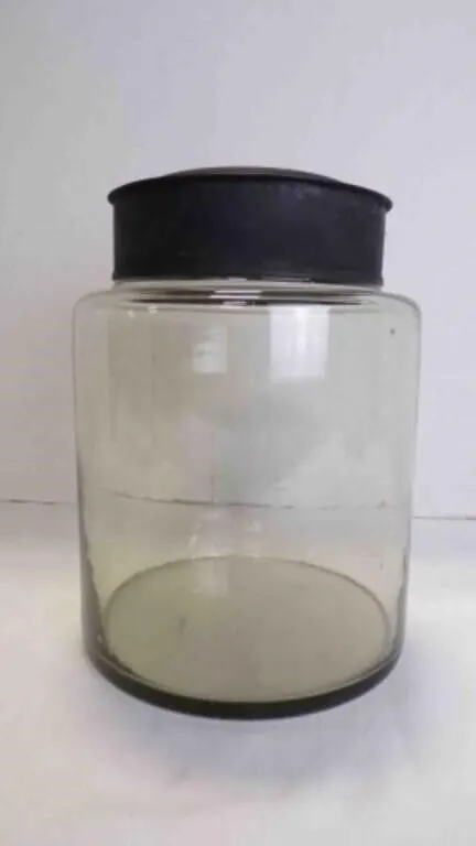 Vintage Glass Storage Apothecary Display Jar w/Lid