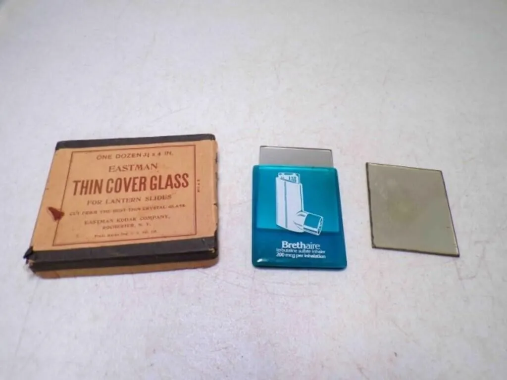 Box Thin Cover Glass for Lantern Slides & 2 Pocket