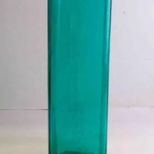 Vintage Annie's Treasures Teal Crackle Glass Vase