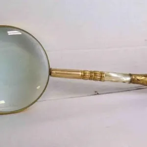 Vintage Brass & Mother-of-Pearl Magnifying Glass