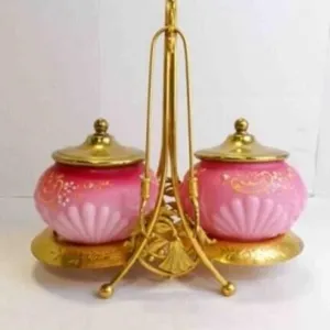 Beautiful Antique Victorian Pickle Castor w/Tong
