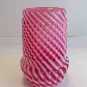 "Northwood" Cranberry Opalescent Swirl Glass Vase