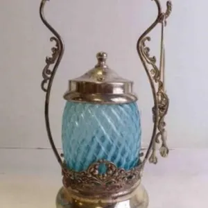 Beautiful Antique Victorian Pickle Castor w/Tong