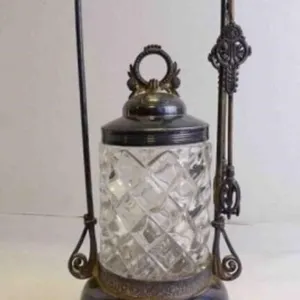 Beautiful Antique Victorian Pickle Castor w/Tong