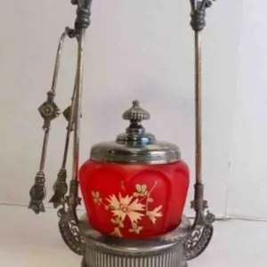 Beautiful Antique Victorian Pickle Castor w/Tong