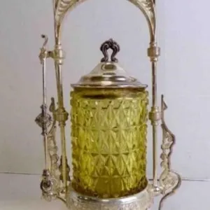 Beautiful Antique Victorian Pickle Castor w/Tong
