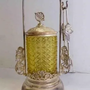 Beautiful Antique Victorian Pickle Castor w/Tong