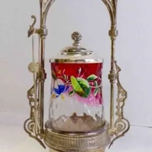 Beautiful Antique Victorian Pickle Castor w/Tong