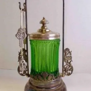 Beautiful Antique Victorian Pickle Castor w/Tong