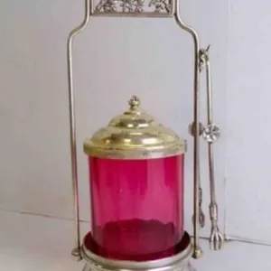 Beautiful Antique Victorian Pickle Castor w/Tong