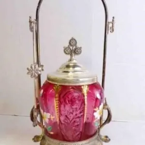 Beautiful Antique Victorian Pickle Castor w/Tong