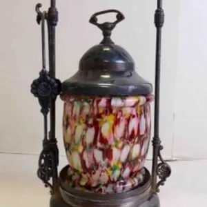 Beautiful Antique Victorian Pickle Castor w/Tong