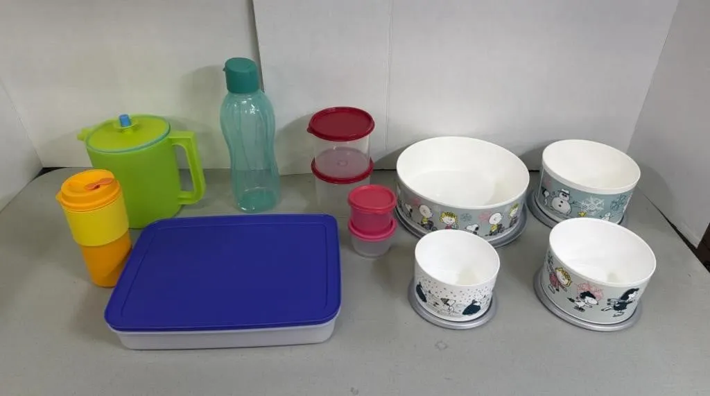 New Tupperware Including Peanuts themed Bowls