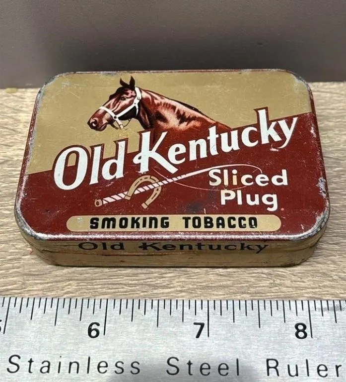 Old Kentucky Sliced Plug Smoking Tobacco Tin.