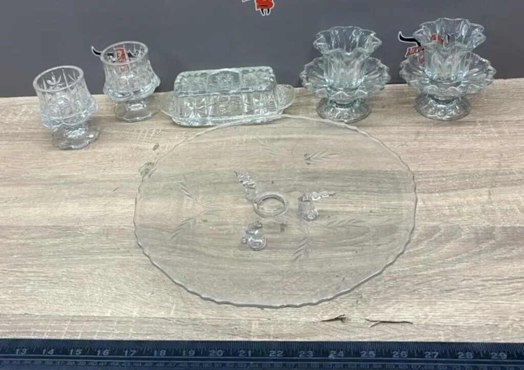 11� Cake Plate, Butter Dish, Etc. *NO SHIPPING