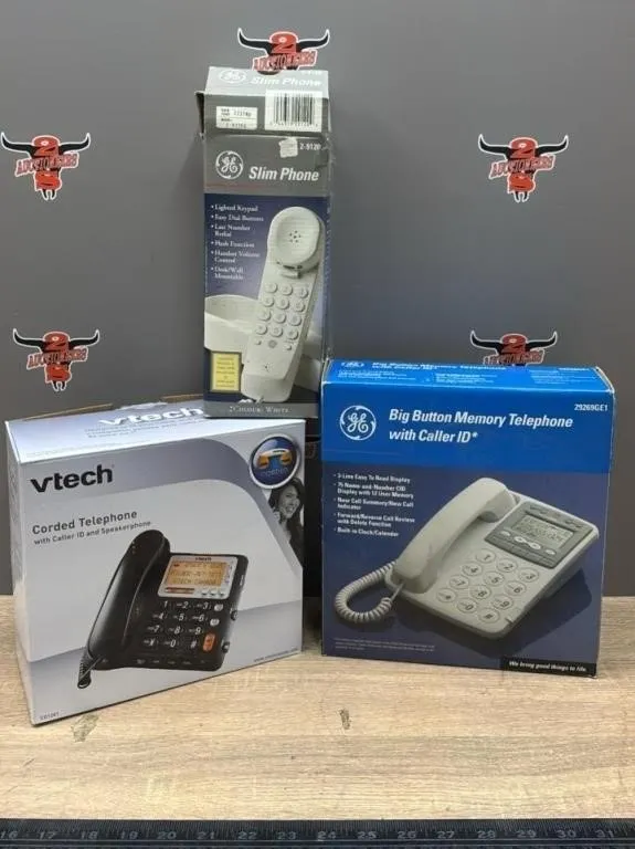 3 Asst. Landline Phones. Untested. *NO SHIPPING