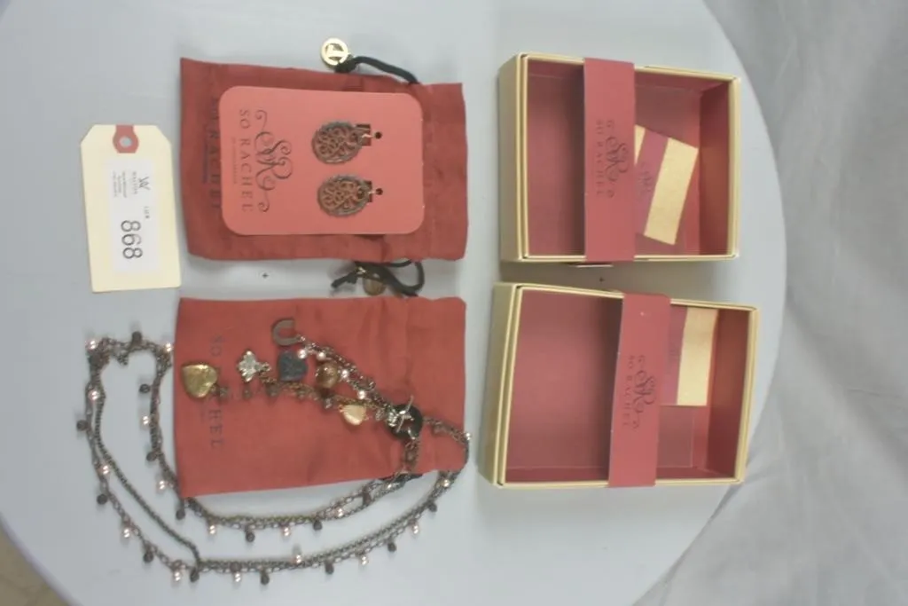 So Rachel Copper Tone Earrings & Neckless