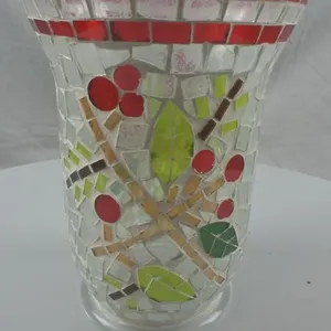 Holly Berry Mosiac Vase