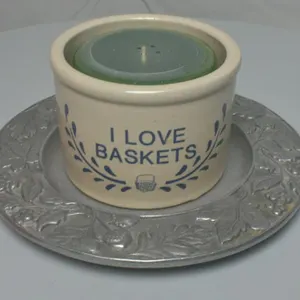 2001 Pewter Plate and Herb Candle