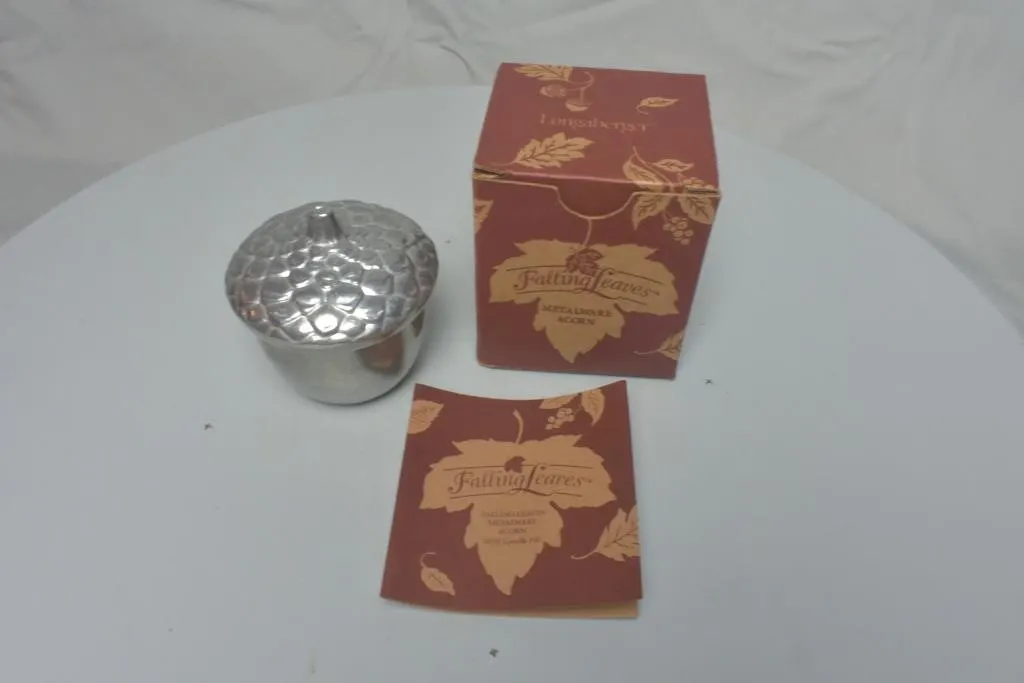 Falling Leaves metalware Acorn W/Candle Fill