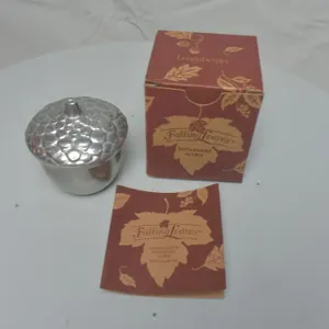 Falling Leaves metalware Acorn W/Candle Fill
