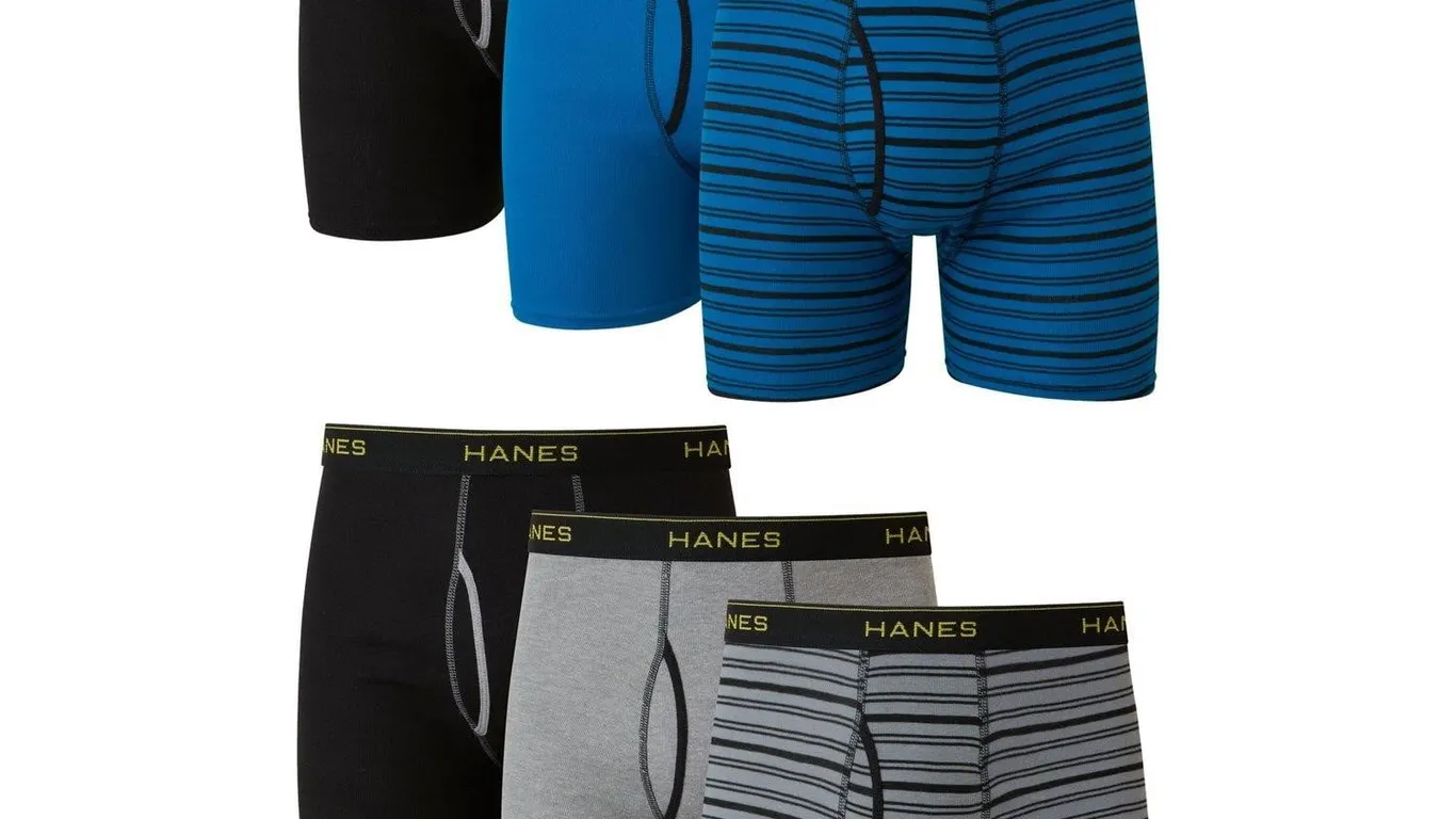 Hanes Boxer Briefs Small 6 Pack Striped Blue