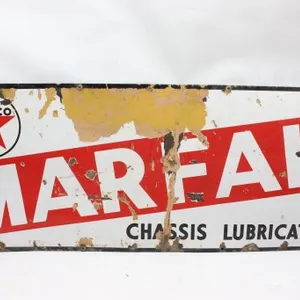 Texaco Marfak Chassis Lubrication Porcelain Sign