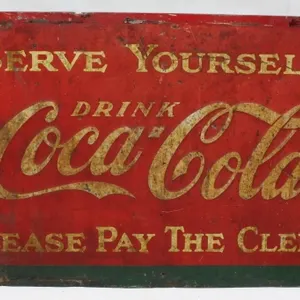 Coca-Cola Serve Yourself Tin Advertising Sign