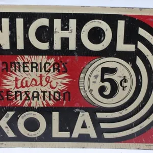 Nichol Kola 5 Cent Advertising Tin Sign