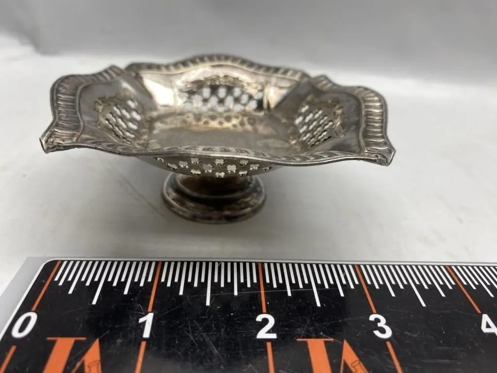 Silver-Plated Pierced Footed Bowl Dish
