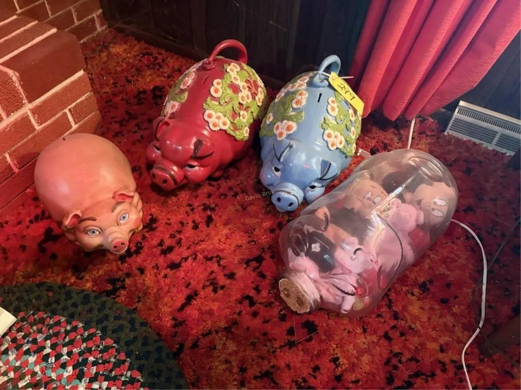 Large Piggie Banks & Jar