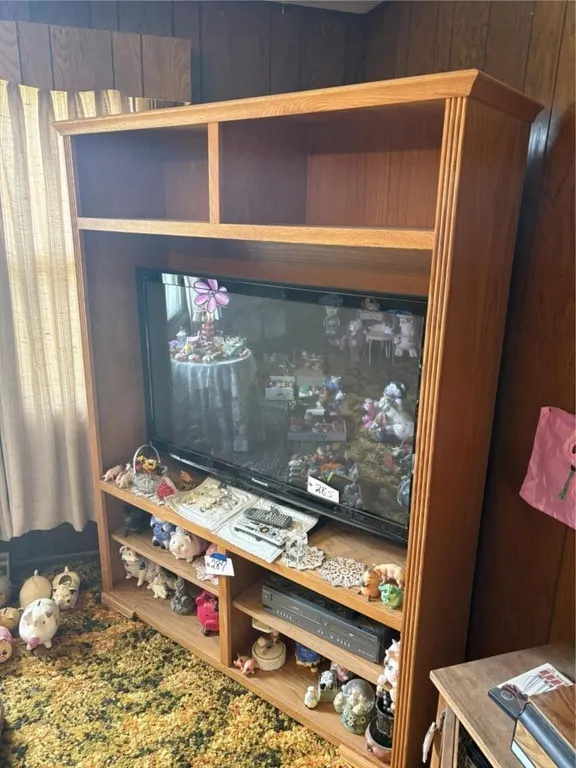 TV Stand & Panasonic Flat Screen TV