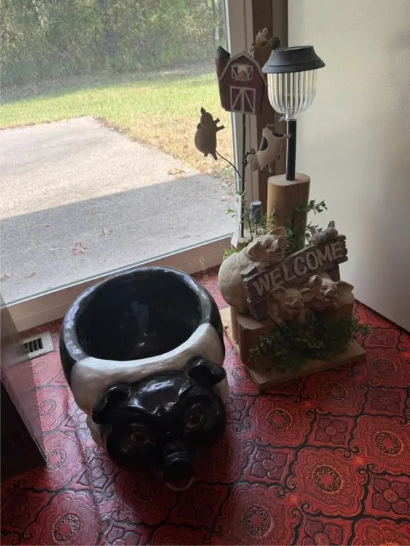 Cement Pig Planter & Light
