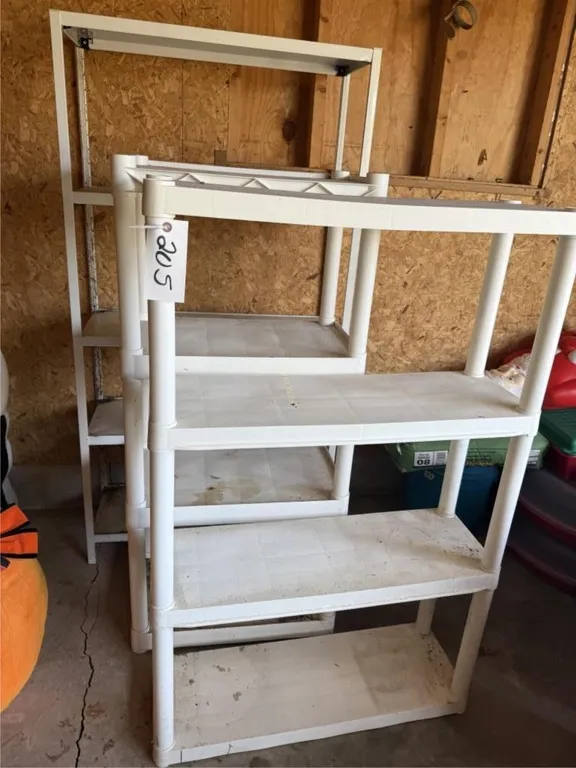 (3) Plastic & Metal Shelving