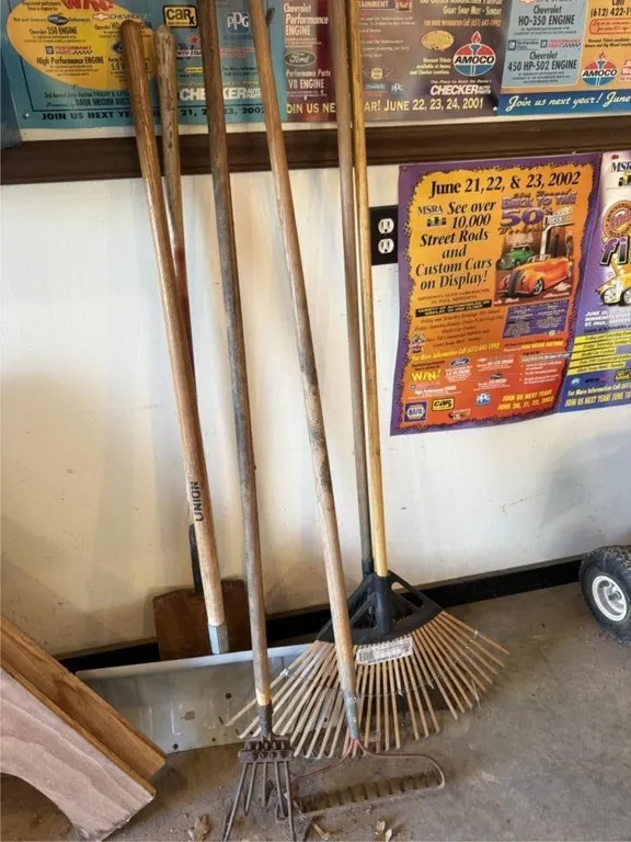 Yard Tools. Shovels, Rakes etc