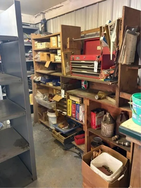 Contents of Wood Shelving - misc items